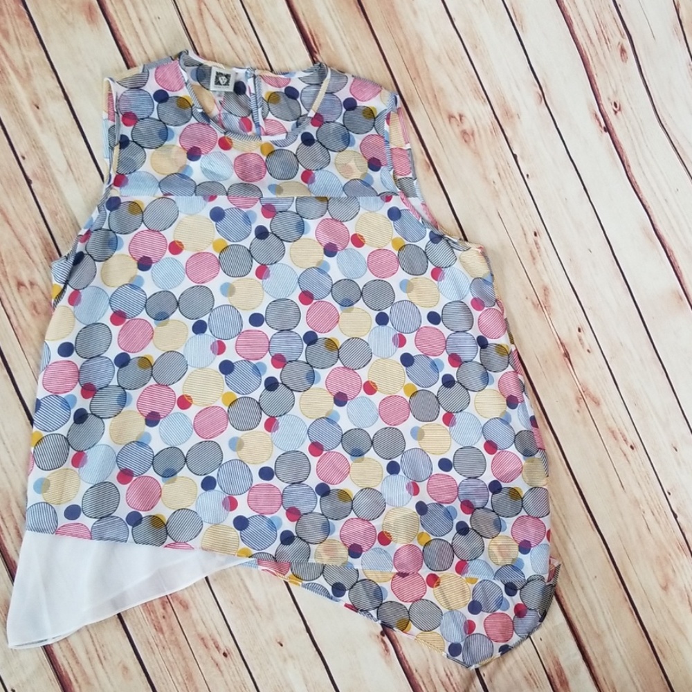 NWT Anne Klein polka dot layered Asymmetrical hem - Picture 7 of 8